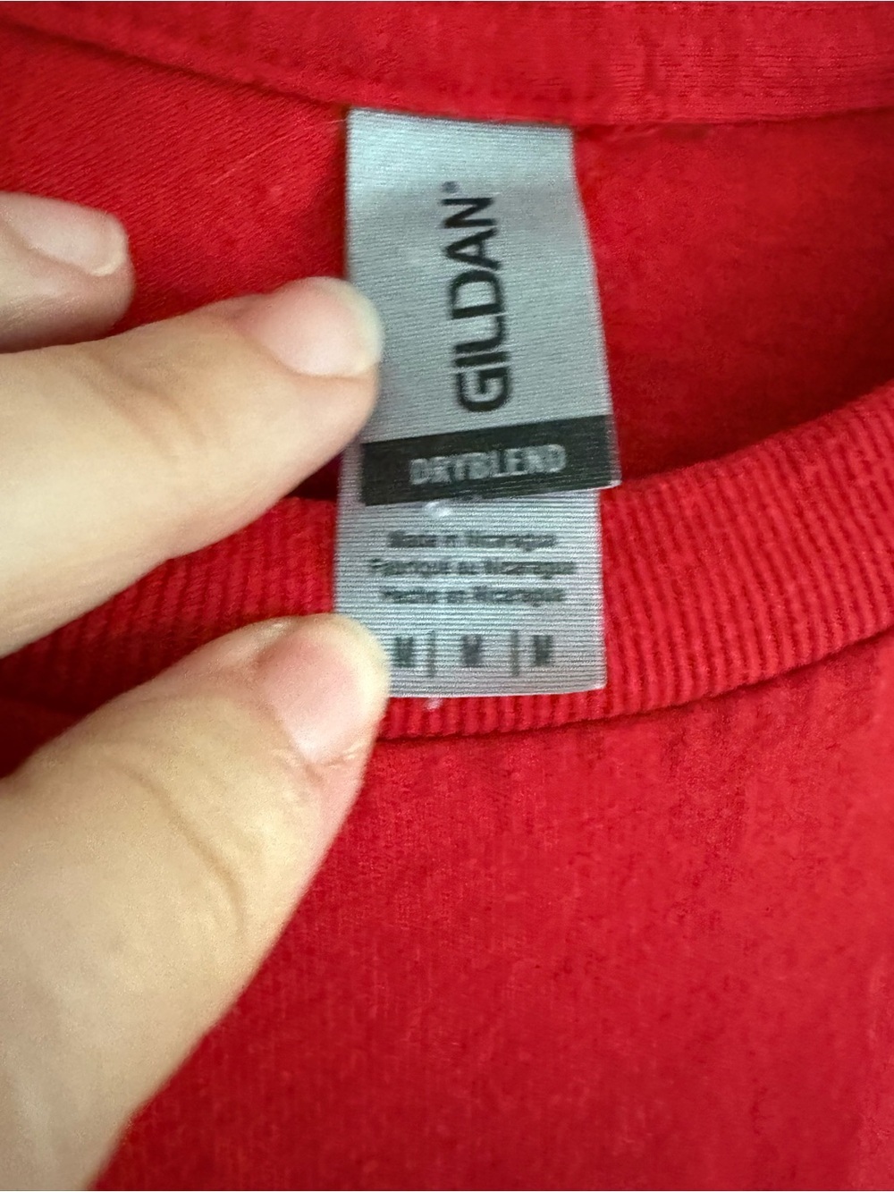 Gildan Red Short Sleeve T-Shirt with White Logo - Picture 5 of 8